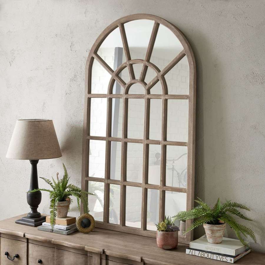 Arched window wall mirror.