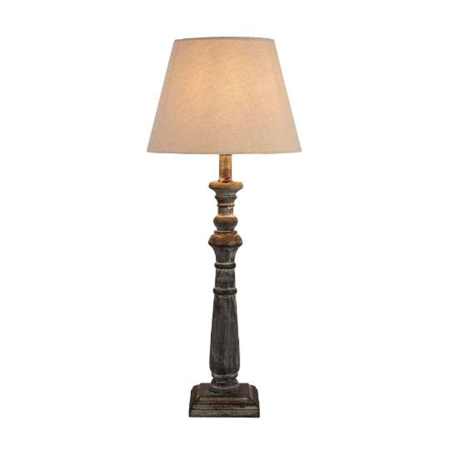 Grey washed French Country table lamp