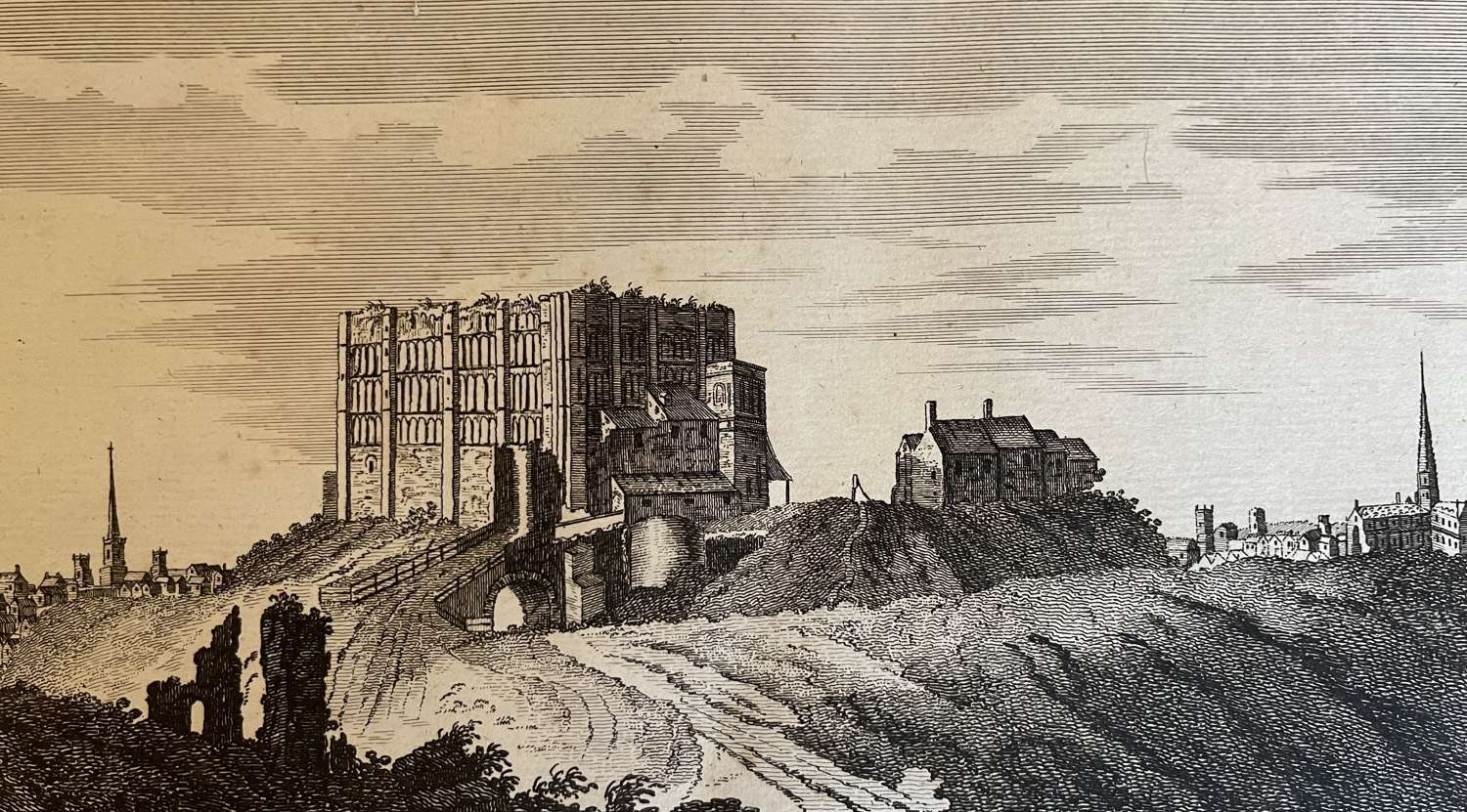 View of Norwich Castle engraving 1769