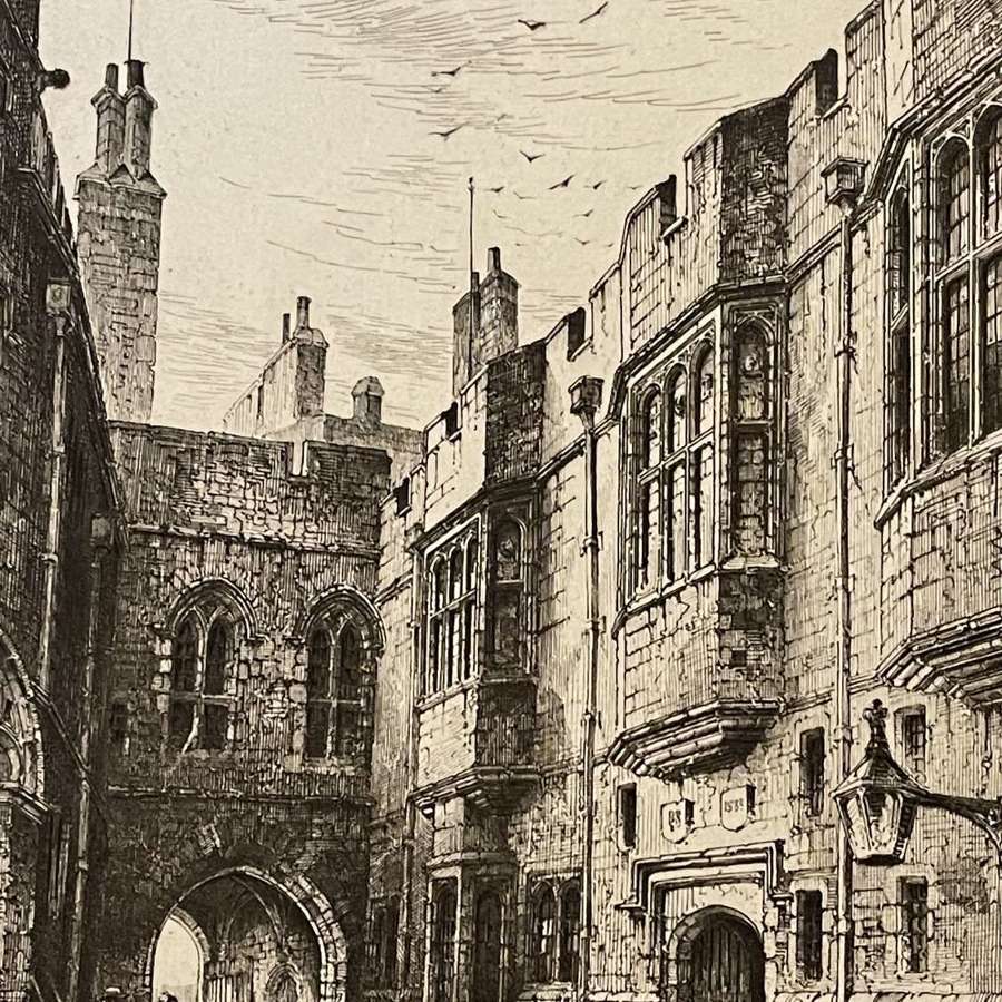 Windsor  Castle H Railton etching 1885