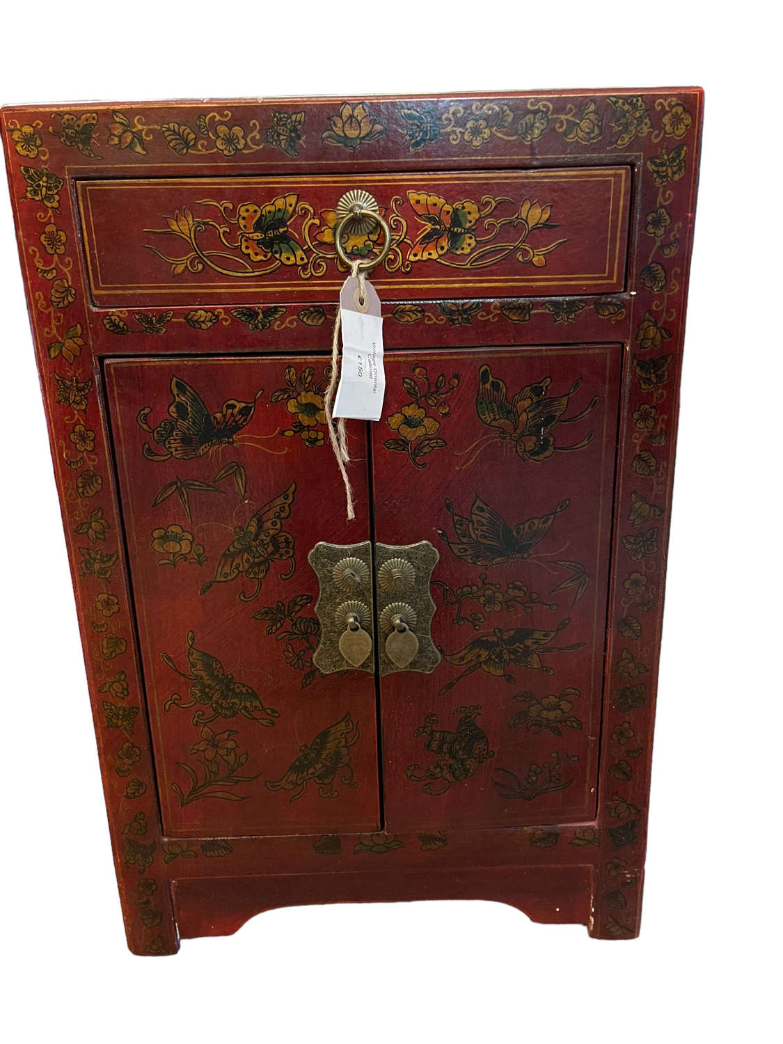 Vintage Chinese red Lacquer cabinet