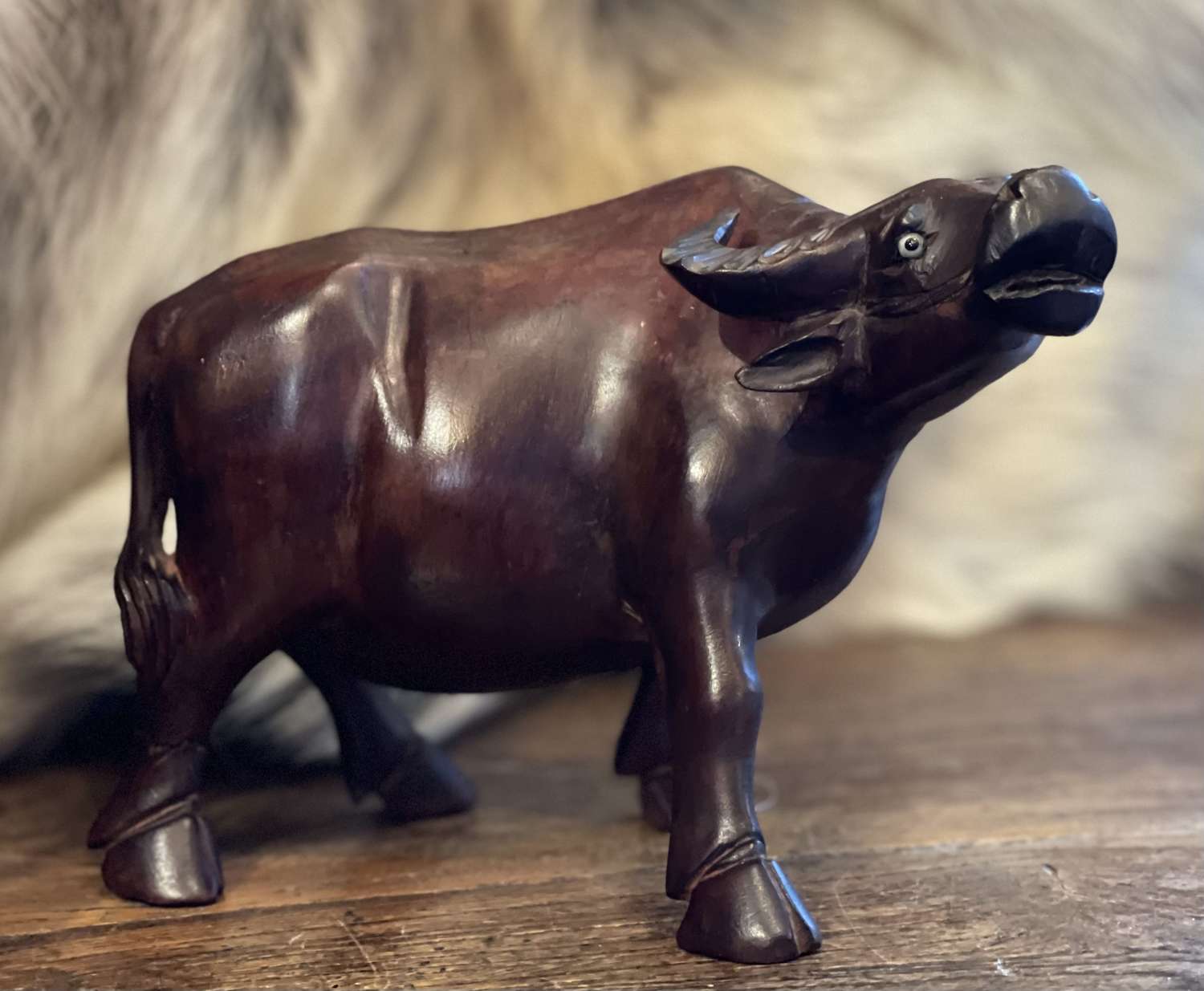 Antique handcarved treen Chinese water buffalo