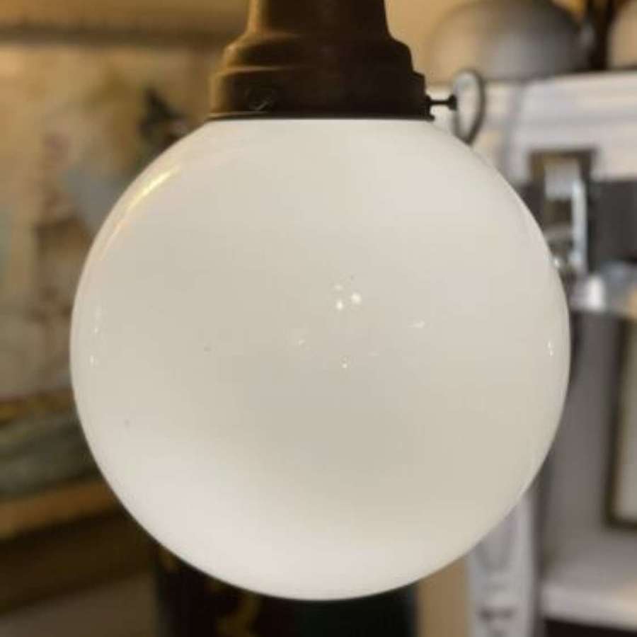 Antique opaline glass white ceiling lantern