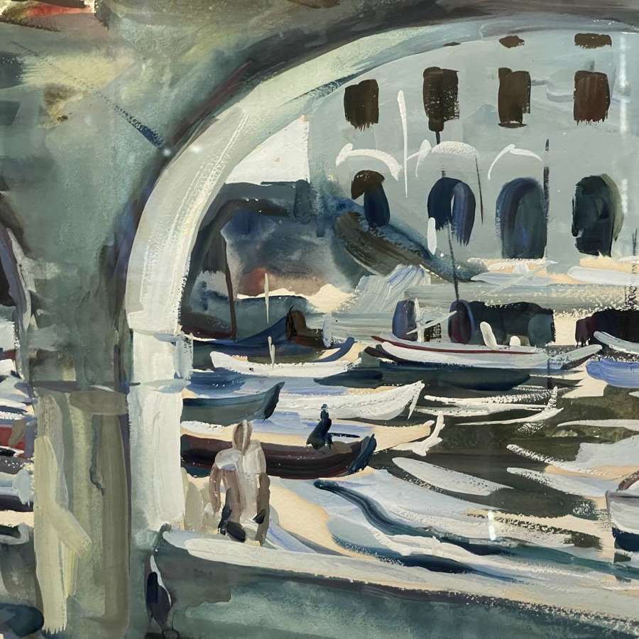 Terry Mc glynn Gouache painting Venice circa 1950