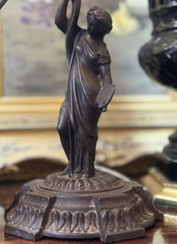 Antique cast iron Coalbrookdale lamp base