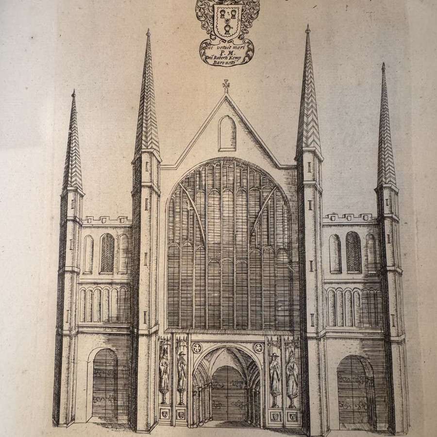 Norwich Cathedral Engraving 1655 Daniel King