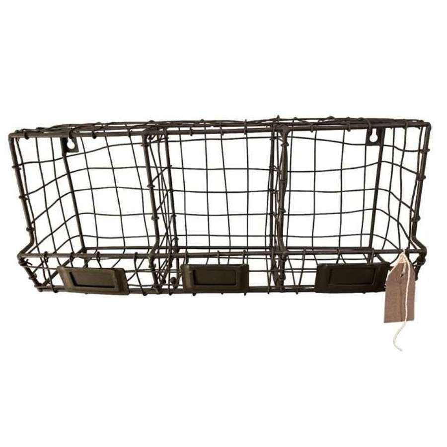 Wire wall storage basket x2