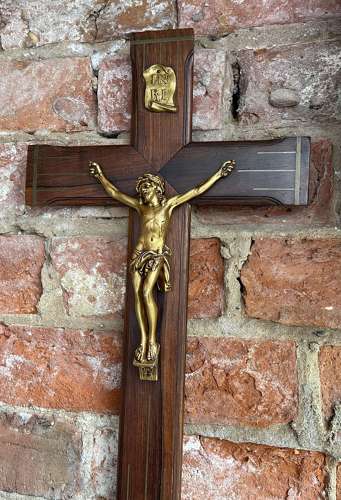 French Rosewood crucifix circa 1900