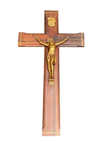 French Rosewood crucifix circa 1900