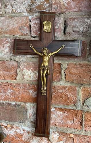 French Rosewood crucifix circa 1900
