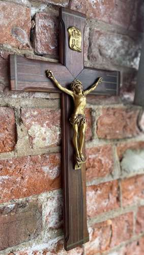 French Rosewood crucifix circa 1900