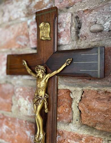 French Rosewood crucifix circa 1900