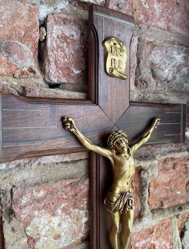 French Rosewood crucifix circa 1900