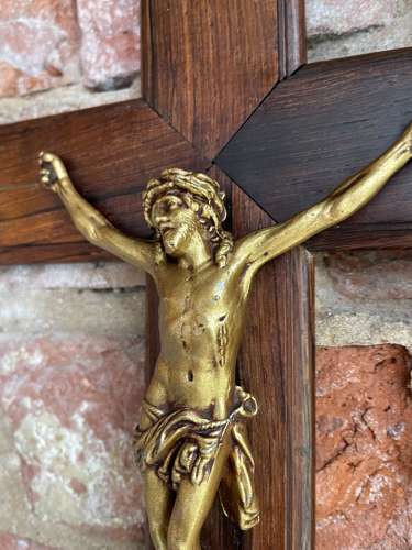 French Rosewood crucifix circa 1900