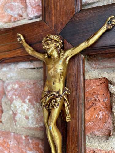 French Rosewood crucifix circa 1900