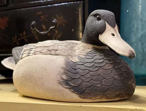 Vintage studio pottery Duck
