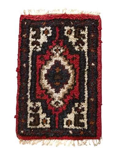 Small vintage Hamadan Persian wool rug Circa 1970
