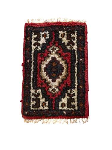 Small vintage Hamadan Persian wool rug Circa 1970