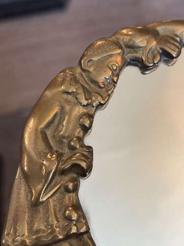 Art Deco Pierrot art deco brass mirror