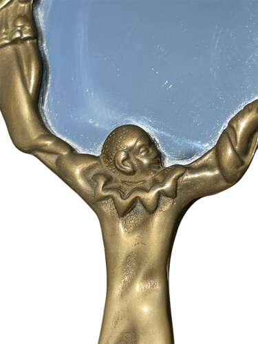 Art Deco Pierrot art deco brass mirror