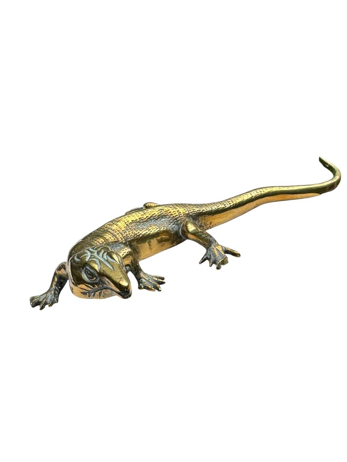 Vintage Brass Gecko Lizard Figurine Metal – Mid Century