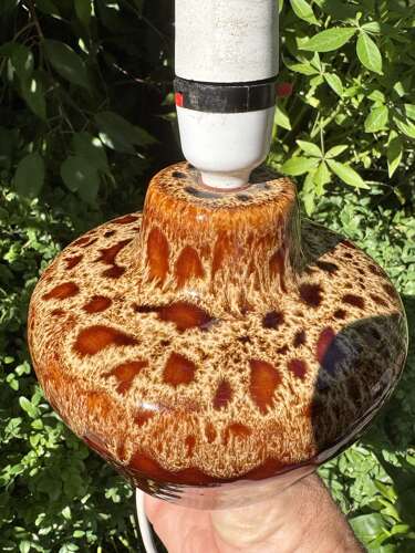 Vintage Drip Glaze Pottery Lamp – Fat Lava Style, Retro 1970s Ceramic