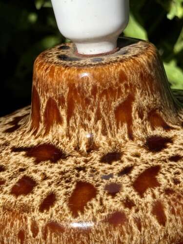 Vintage Drip Glaze Pottery Lamp – Fat Lava Style, Retro 1970s Ceramic