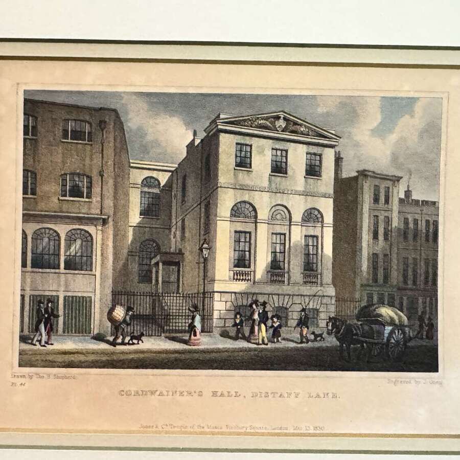 1830 Hand-Coloured Print &ndash; Cordwainers' Hall, London