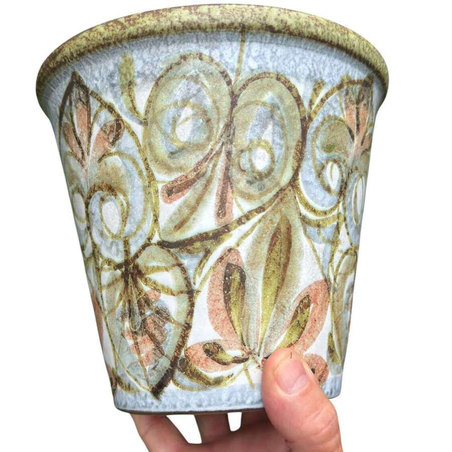 Denby Glyn Colledge hand painted stoneware planter 16cm x 18cm vintage