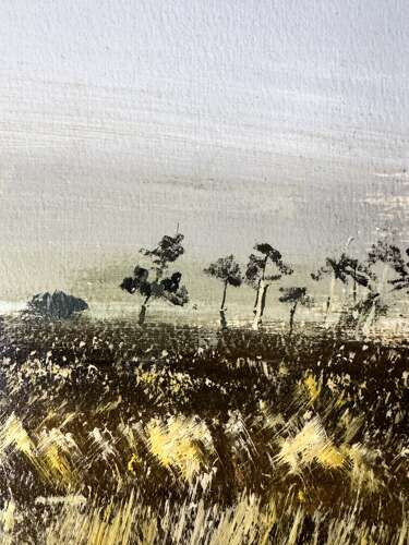 Brian Baxter Suffolk Moors Acrylic Painting Landscape 33 x 23 cm