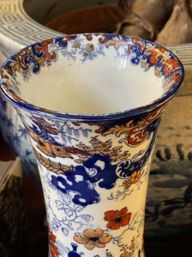 Early 19th Century Masons Ironstone Imari Vase 25cm Staffordshire