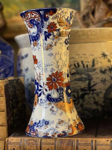 Early 19th Century Masons Ironstone Imari Vase 25cm Staffordshire