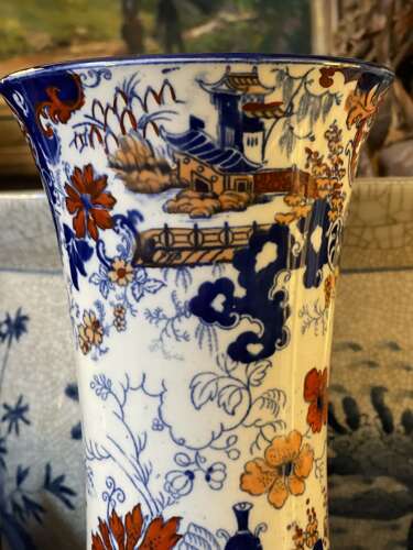 Early 19th Century Masons Ironstone Imari Vase 25cm Staffordshire