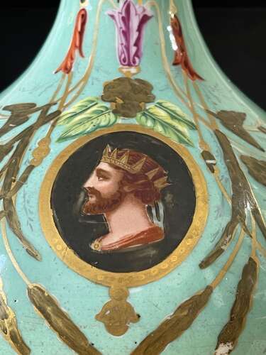 19th Century Style French Turquoise Opaline Glass Table Lamp