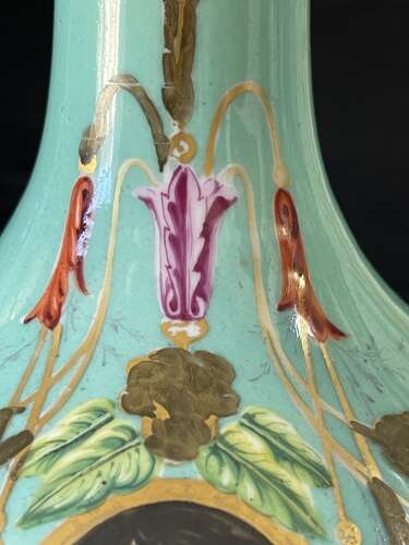 19th Century Style French Turquoise Opaline Glass Table Lamp