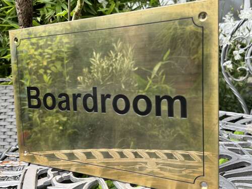 Vintage Solid Brass Boardroom Door Sign Plaque 30cm x 20cm