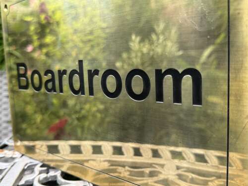 Vintage Solid Brass Boardroom Door Sign Plaque 30cm x 20cm