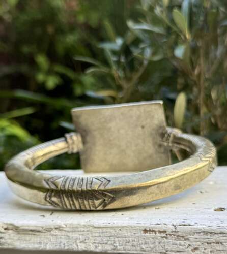 Vintage Silver Upper Arm Bangle – Hand Chased Tribal Armlet