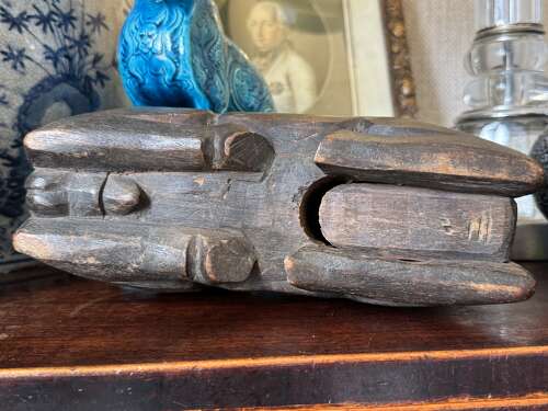 Vintage Indian Folk Art Carved Wooden Horse Sculpture Primitive 24cm