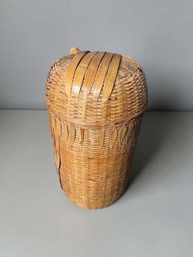 Vintage Retro Wicker Rattan Owl Laundry Basket Storage Hamper 60cm