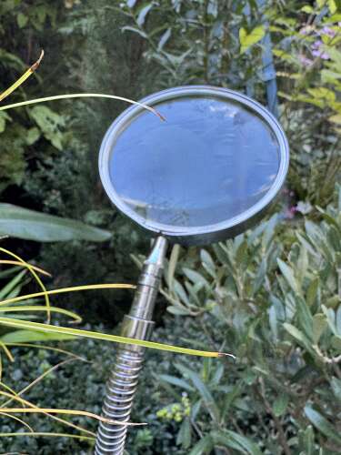 Vintage Japanese Art Deco Chrome Gooseneck Desk Magnifying Glass 43cm