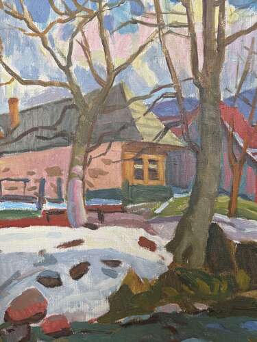 Gavriil Gluck Ukrainian Soviet Oil Painting Spring Is Coming 70 x 60cm