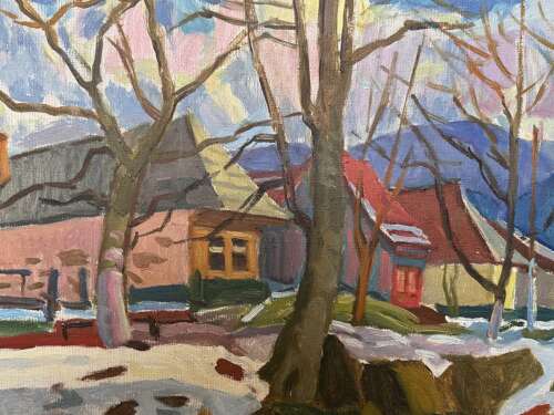 Gavriil Gluck Ukrainian Soviet Oil Painting Spring Is Coming 70 x 60cm
