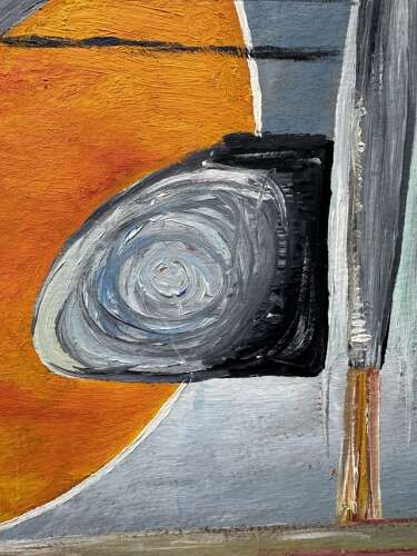 Signed S Oakley Abstract Futurist Painting Space Age Concorde 70 x60cm