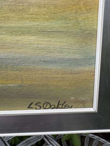Signed S Oakley Abstract Futurist Painting Space Age Concorde 70 x60cm