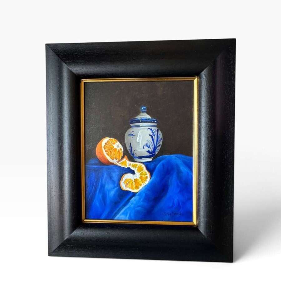 Peter Kotka  Signed Original Oil Painting Still Life Oranges Jar