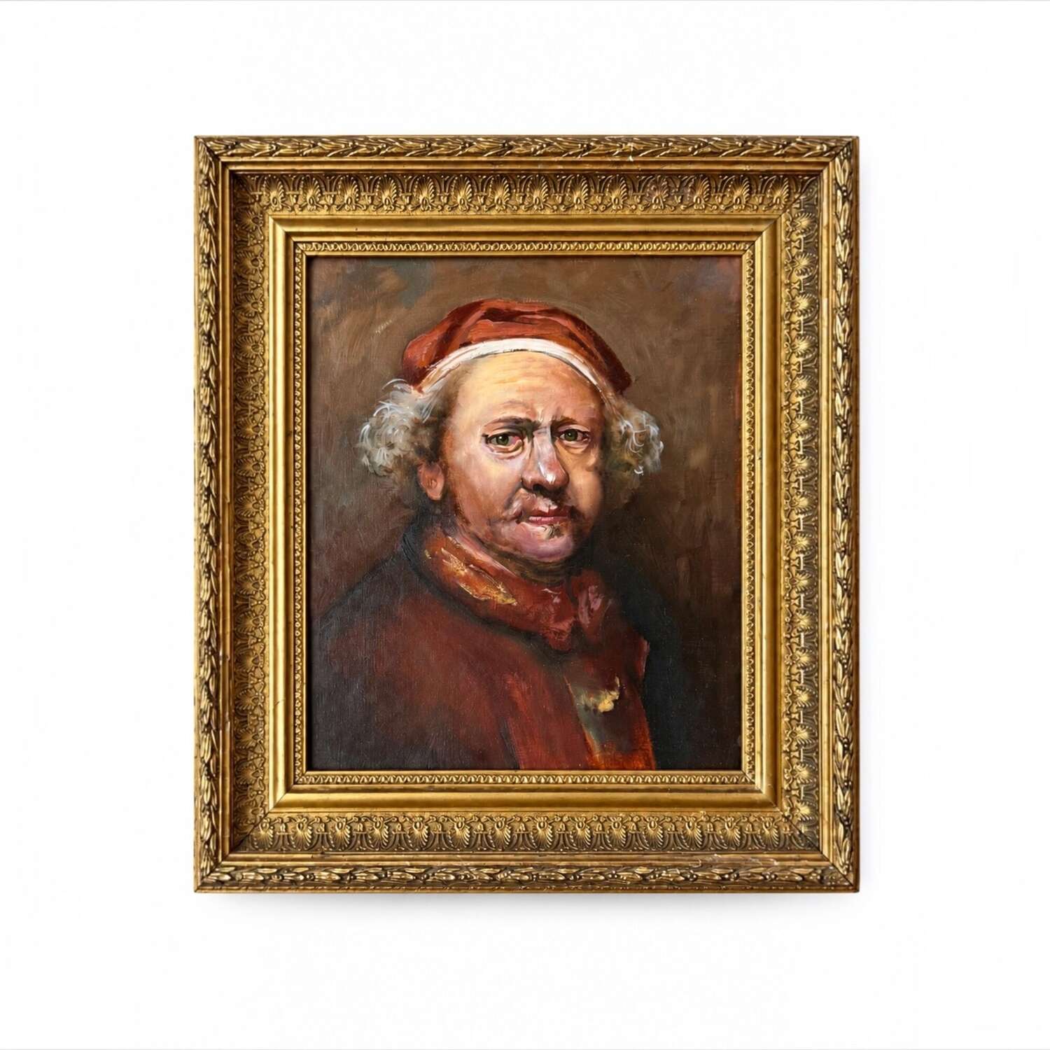 Peter A. Kotka Oil Painting After Rembrandt Self Portrait 1663