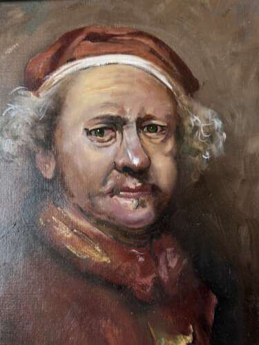 Peter A. Kotka Oil Painting After Rembrandt Self Portrait 1663